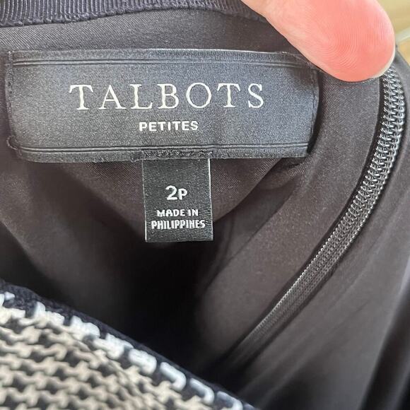 Talbots Black And White Tweed Mini Skirt Fringe Trim Size 2P - Picture 8 of 9